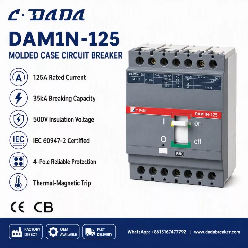 उप-वितरण अखंडता सुनिश्चित करणे: C·DADA DAM1N-125 MCCB समाधान