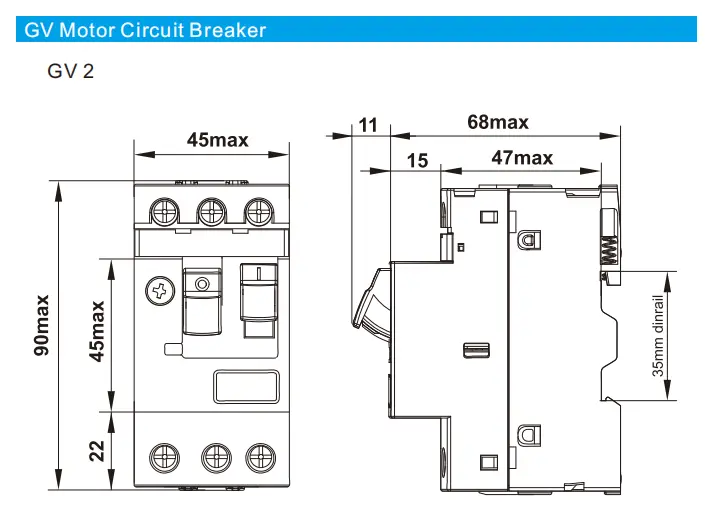 GV2 2P Motor Protection Circuit Breaker